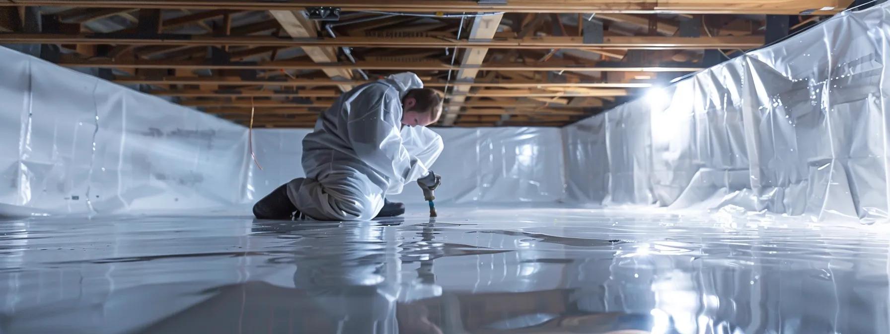 Crawl space repair and encapsulation in Annapolis ensuring moisture control and energy efficiency.